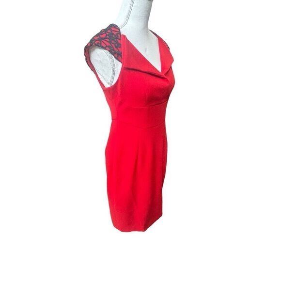 Kay Unger New York red cocktail Christmas dress size 4 - Picture 2 of 12